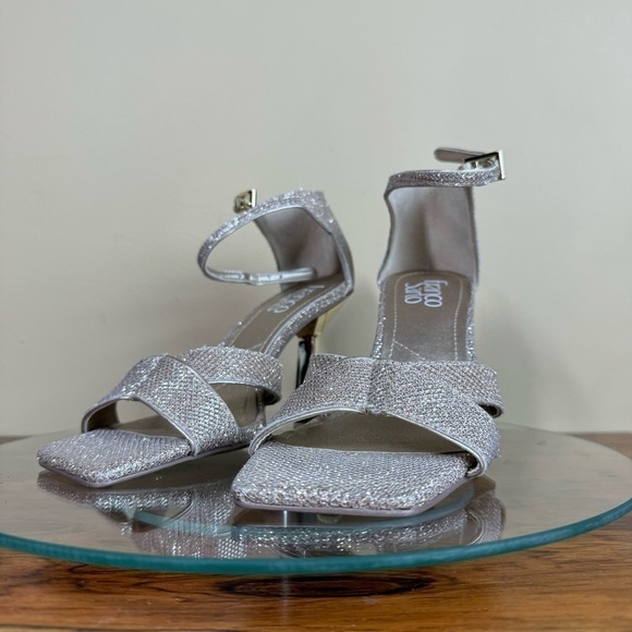 Franco Sarto Rania Ankle Strap Sandal - platinum glitter - size 6 - Picture 6 of 16